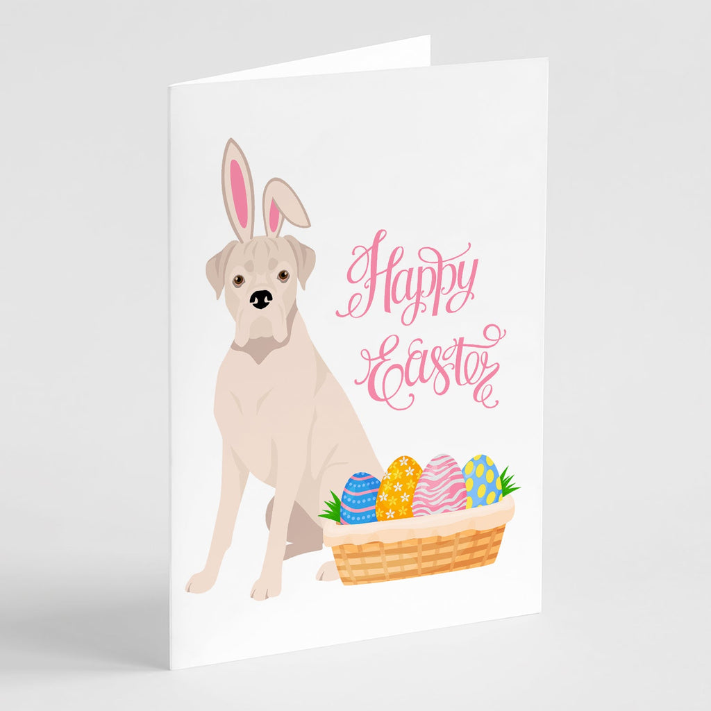 Natural Eared White Boxer Easter Greeting Cards Pack of 8 Blank Cards with Envelopes Whimsical A7 Size 5x7