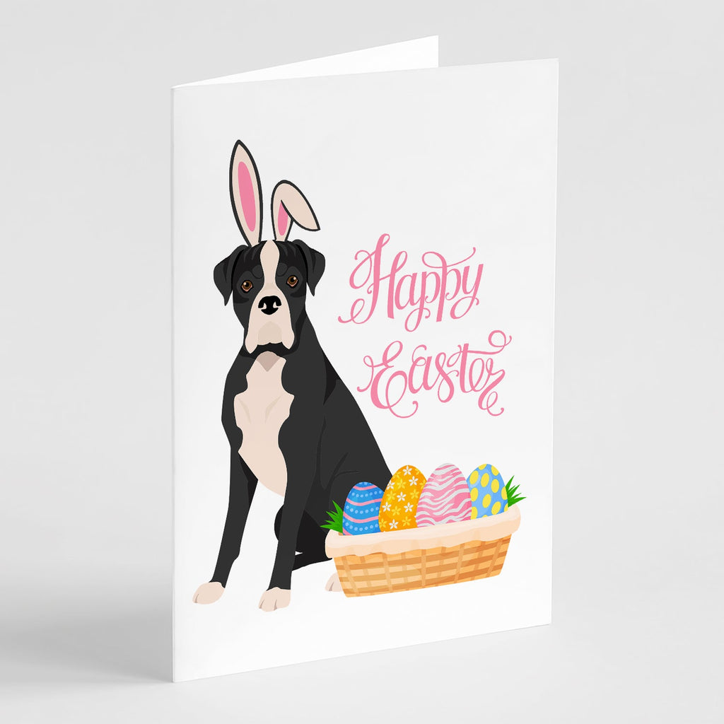 Natural Eared Black Boxer Easter Greeting Cards Pack of 8 Blank Cards with Envelopes Whimsical A7 Size 5x7