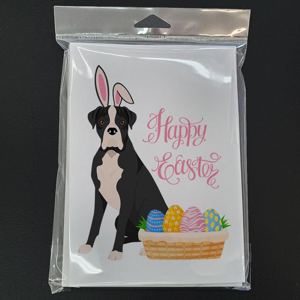 Natural Eared Black Boxer Easter Greeting Cards Pack of 8 Blank Cards with Envelopes Whimsical A7 Size 5x7