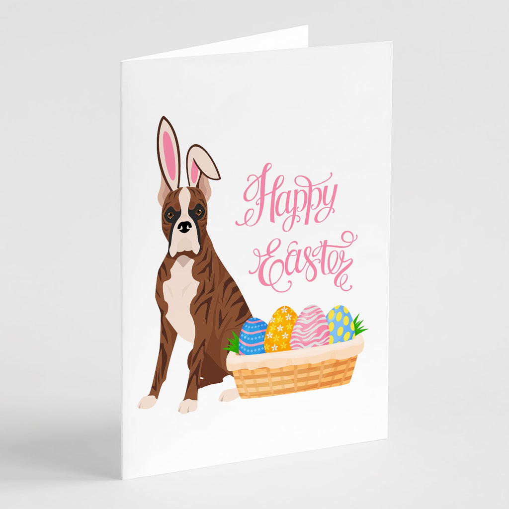 Red Brindle Boxer Easter Greeting Cards Pack of 8 Blank Cards with Envelopes Whimsical A7 Size 5x7