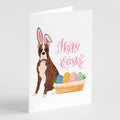 Red Brindle Boxer Easter Greeting Cards Pack of 8 Blank Cards with Envelopes Whimsical A7 Size 5x7