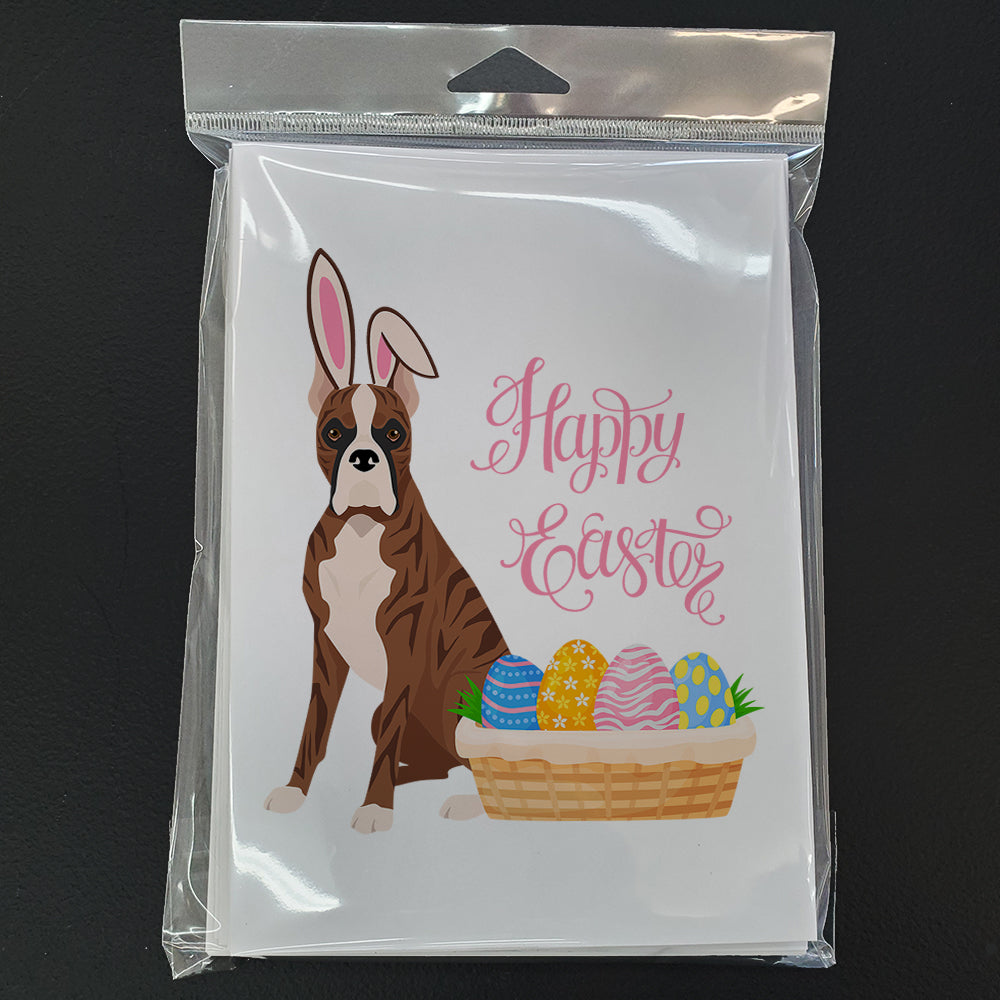Red Brindle Boxer Easter Greeting Cards Pack of 8 Blank Cards with Envelopes Whimsical A7 Size 5x7