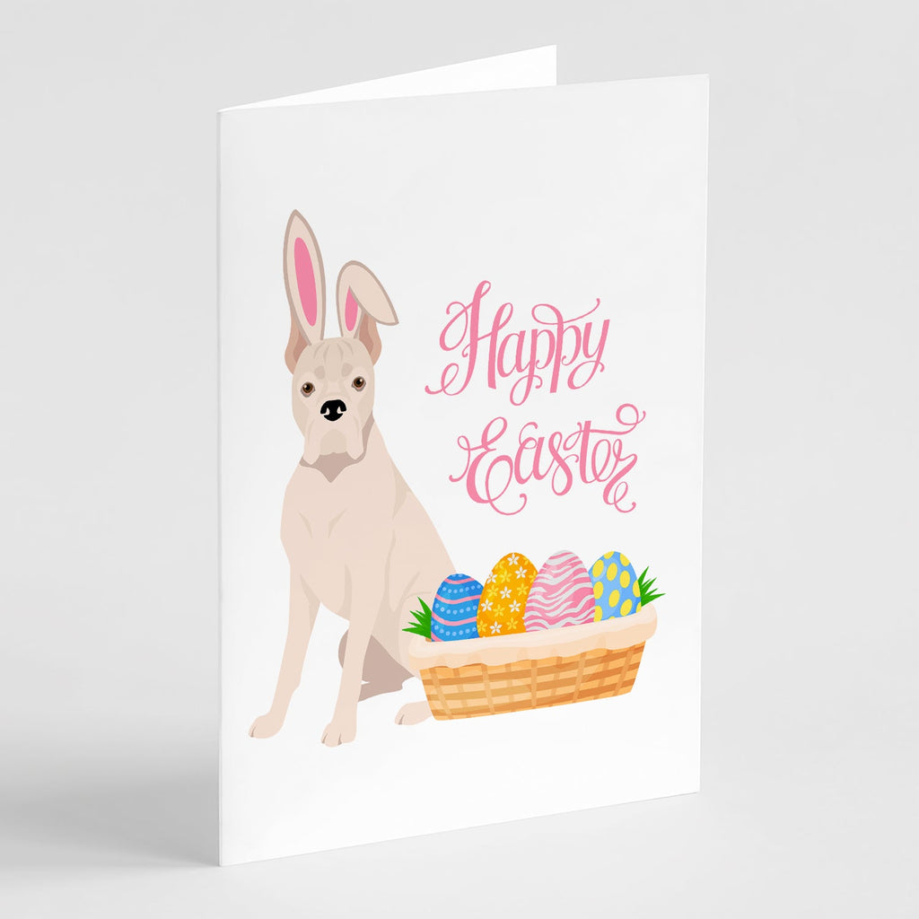 White Boxer Easter Greeting Cards Pack of 8 Blank Cards with Envelopes Whimsical A7 Size 5x7