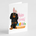 Black and Tan Cavalier Spaniel Easter Greeting Cards Pack of 8 Blank Cards with Envelopes Whimsical A7 Size 5x7