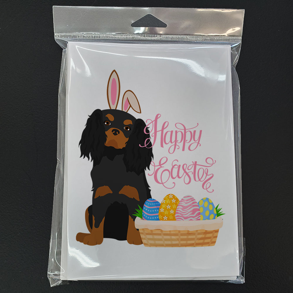 Black and Tan Cavalier Spaniel Easter Greeting Cards Pack of 8 Blank Cards with Envelopes Whimsical A7 Size 5x7