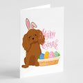 Ruby Cavalier Spaniel Easter Greeting Cards Pack of 8 Blank Cards with Envelopes Whimsical A7 Size 5x7