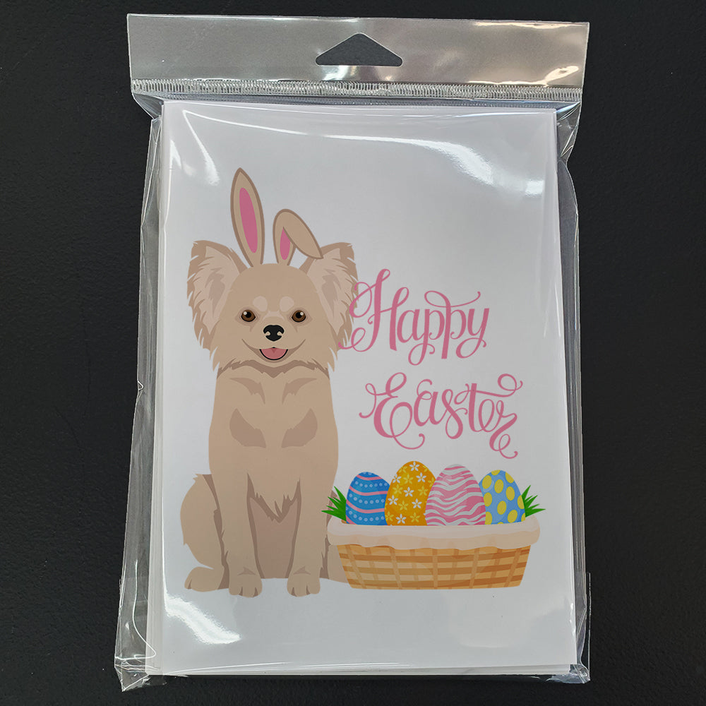 Longhaired Cream Chihuahua Easter Greeting Cards Pack of 8 Blank Cards with Envelopes Whimsical A7 Size 5x7