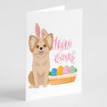 Longhaired Gold and White Chihuahua Easter Greeting Cards Pack of 8 Blank Cards with Envelopes Whimsical A7 Size 5x7