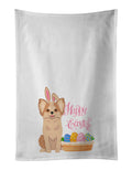 Longhaired Gold and White Chihuahua Easter Kitchen Towel Set of 2 White Dish Towels Decorative Bathroom Hand towel for Hand, Face, Hair, Yoga, Tea, Dishcloth, 19 X 28", White
