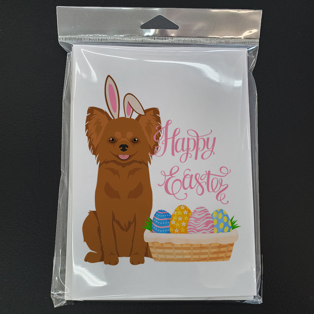 Longhaired Red Chihuahua Easter Greeting Cards Pack of 8 Blank Cards with Envelopes Whimsical A7 Size 5x7