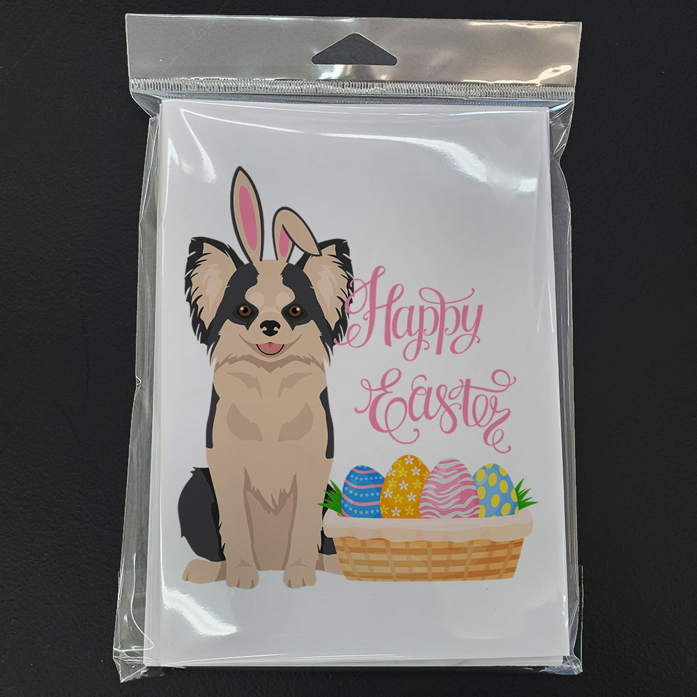 Longhaired Black and White #2 Chihuahua Easter Greeting Cards Pack of 8 Blank Cards with Envelopes Whimsical A7 Size 5x7