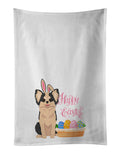 Longhaired Black and White #2 Chihuahua Easter Kitchen Towel Set of 2 White Dish Towels Decorative Bathroom Hand towel for Hand, Face, Hair, Yoga, Tea, Dishcloth, 19 X 28", White