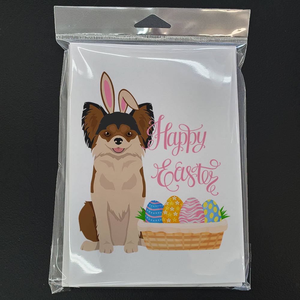 Longhaired Black and Red Chihuahua Easter Greeting Cards Pack of 8 Blank Cards with Envelopes Whimsical A7 Size 5x7