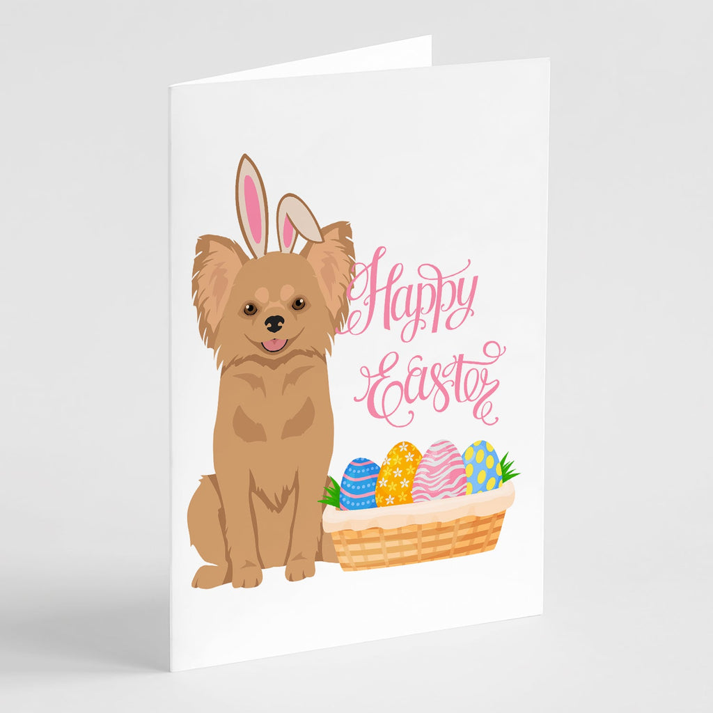 Longhaired Gold Chihuahua Easter Greeting Cards Pack of 8 Blank Cards with Envelopes Whimsical A7 Size 5x7