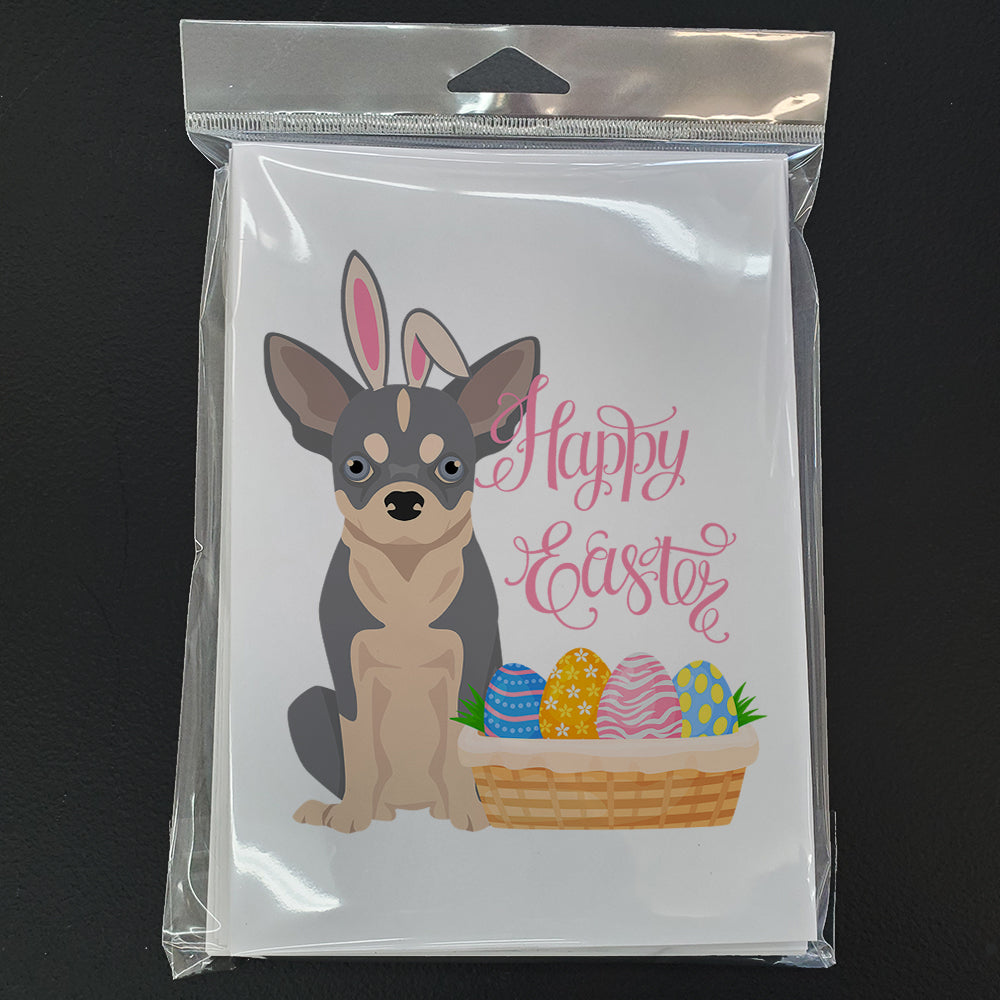 Blue and White Chihuahua Easter Greeting Cards Pack of 8 Blank Cards with Envelopes Whimsical A7 Size 5x7