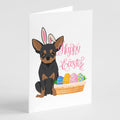 Black and Tan Chihuahua Easter Greeting Cards Pack of 8 Blank Cards with Envelopes Whimsical A7 Size 5x7