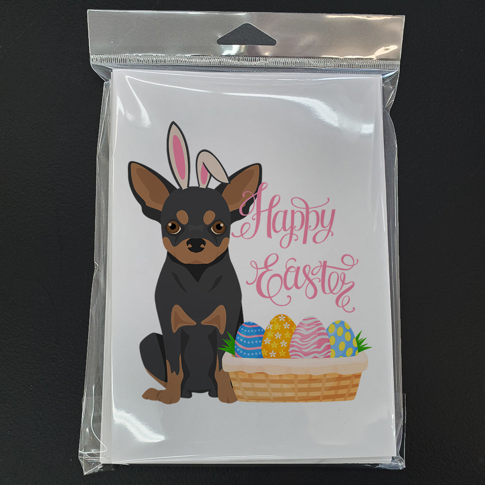 Black and Tan Chihuahua Easter Greeting Cards Pack of 8 Blank Cards with Envelopes Whimsical A7 Size 5x7