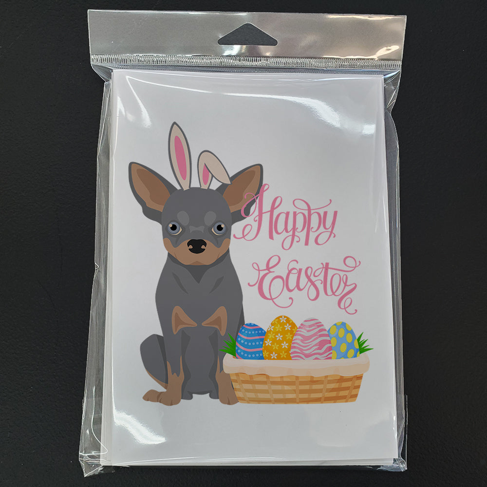 Blue and Tan Chihuahua Easter Greeting Cards Pack of 8 Blank Cards with Envelopes Whimsical A7 Size 5x7