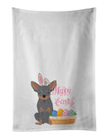 Blue and Tan Chihuahua Easter Kitchen Towel Set of 2 White Dish Towels Decorative Bathroom Hand towel for Hand, Face, Hair, Yoga, Tea, Dishcloth, 19 X 28", White