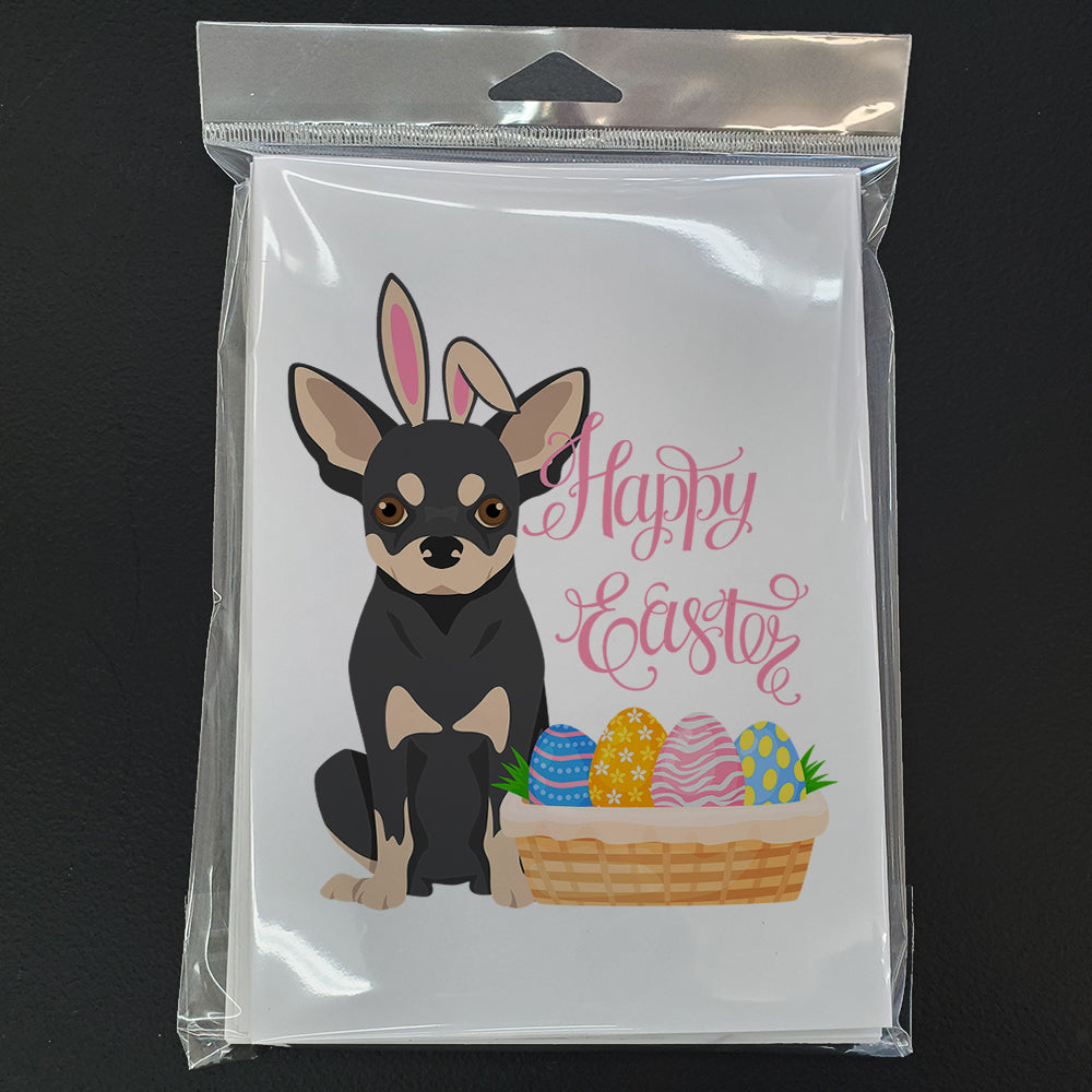 Black and Cream Chihuahua Easter Greeting Cards Pack of 8 Blank Cards with Envelopes Whimsical A7 Size 5x7