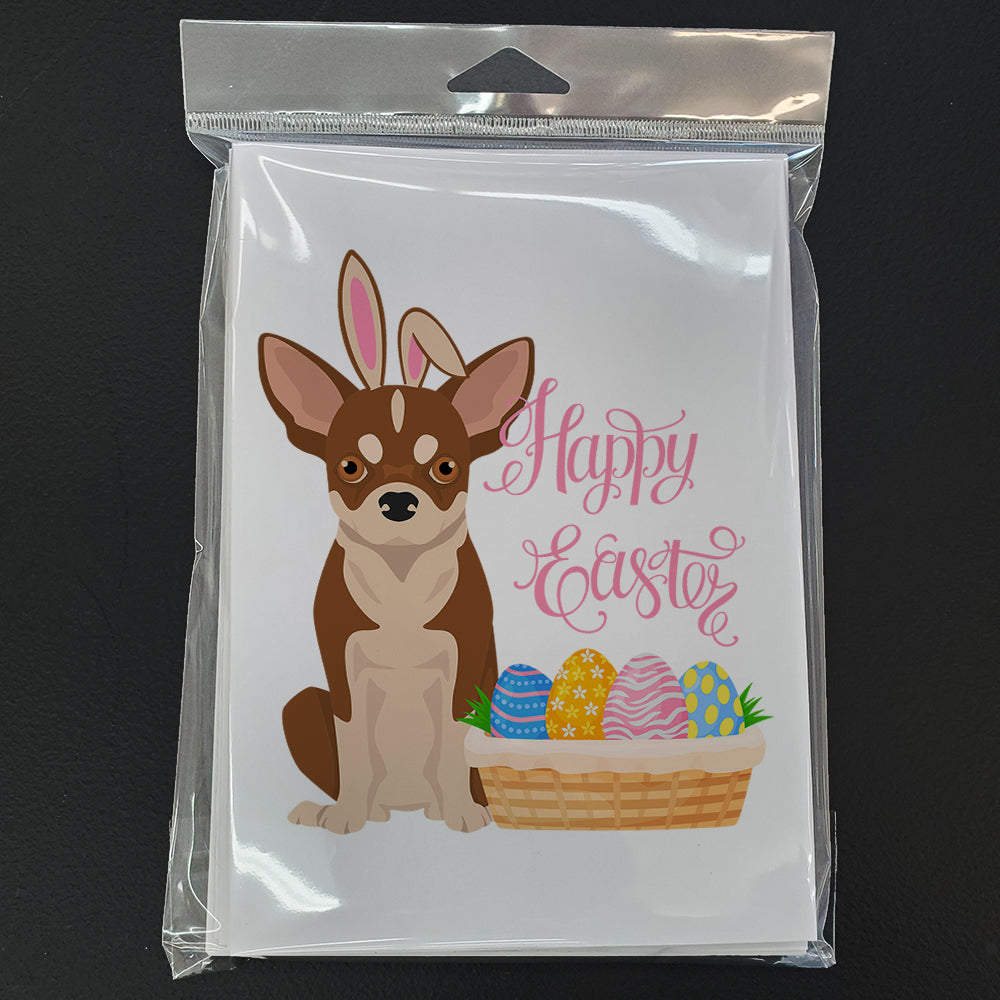 Red and White Chihuahua Easter Greeting Cards Pack of 8 Blank Cards with Envelopes Whimsical A7 Size 5x7