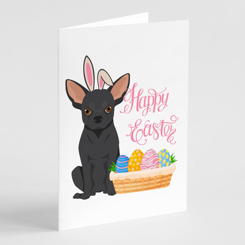 Black Chihuahua Easter Greeting Cards Pack of 8 Blank Cards with Envelopes Whimsical A7 Size 5x7