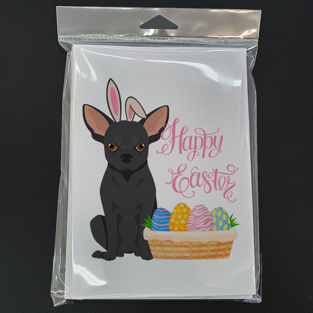 Black Chihuahua Easter Greeting Cards Pack of 8 Blank Cards with Envelopes Whimsical A7 Size 5x7