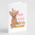 Cream Chihuahua Easter Greeting Cards Pack of 8 Blank Cards with Envelopes Whimsical A7 Size 5x7