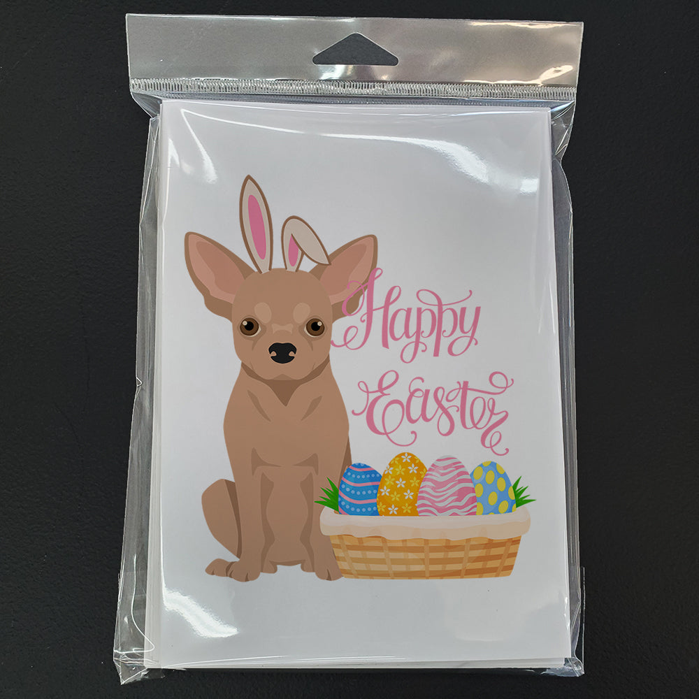 Cream Chihuahua Easter Greeting Cards Pack of 8 Blank Cards with Envelopes Whimsical A7 Size 5x7