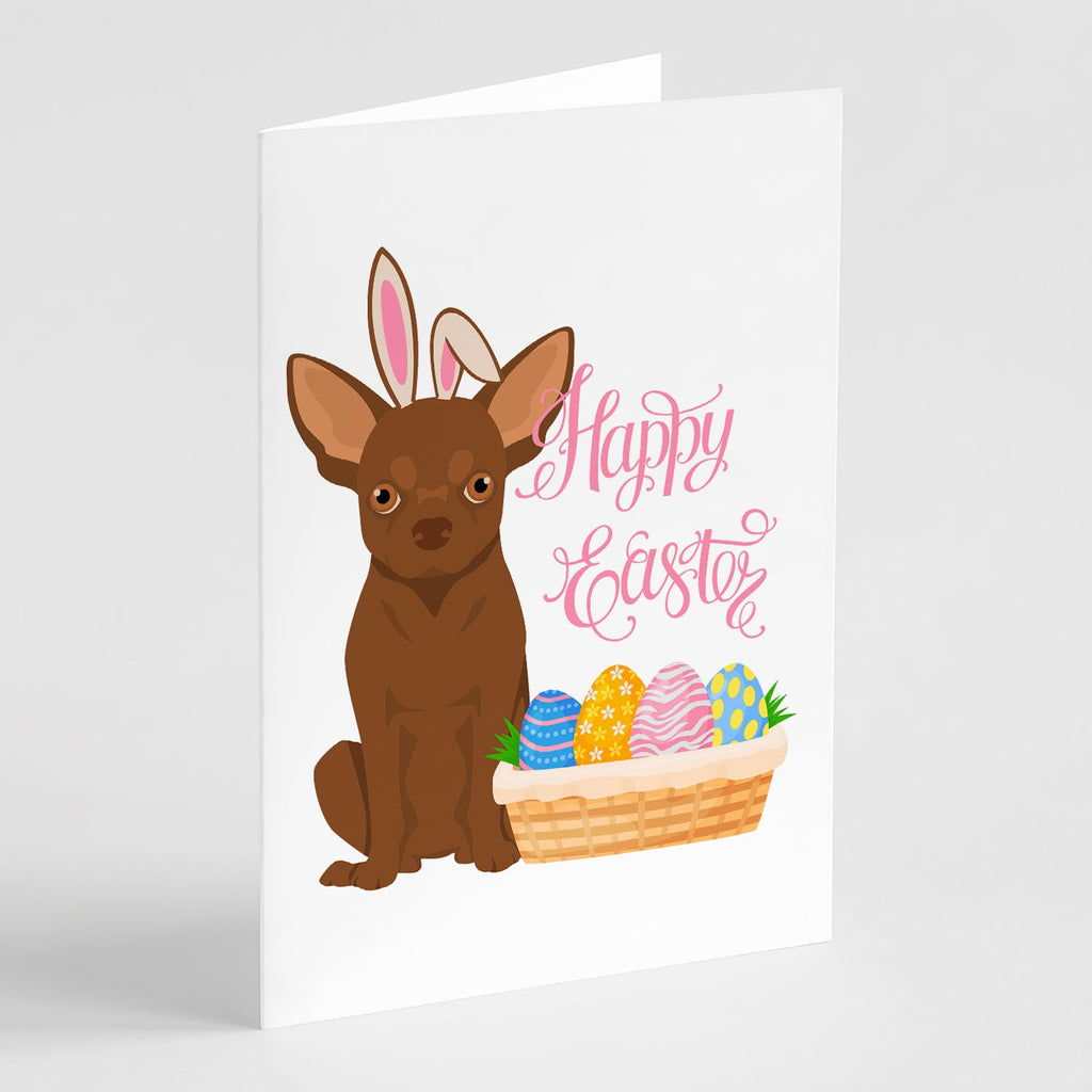 Chocolate Chihuahua Easter Greeting Cards Pack of 8 Blank Cards with Envelopes Whimsical A7 Size 5x7