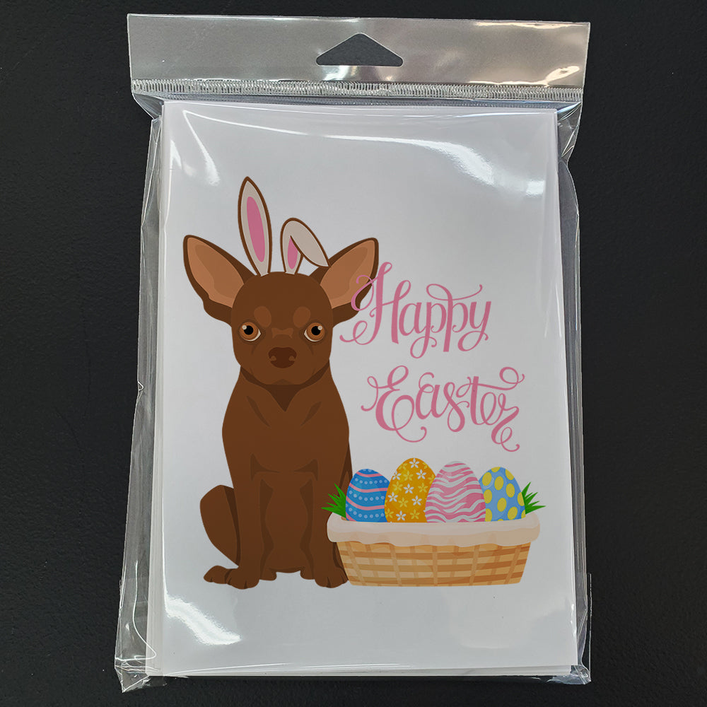 Chocolate Chihuahua Easter Greeting Cards Pack of 8 Blank Cards with Envelopes Whimsical A7 Size 5x7