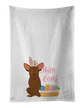 Chocolate Chihuahua Easter Kitchen Towel Set of 2 White Dish Towels Decorative Bathroom Hand towel for Hand, Face, Hair, Yoga, Tea, Dishcloth, 19 X 28", White