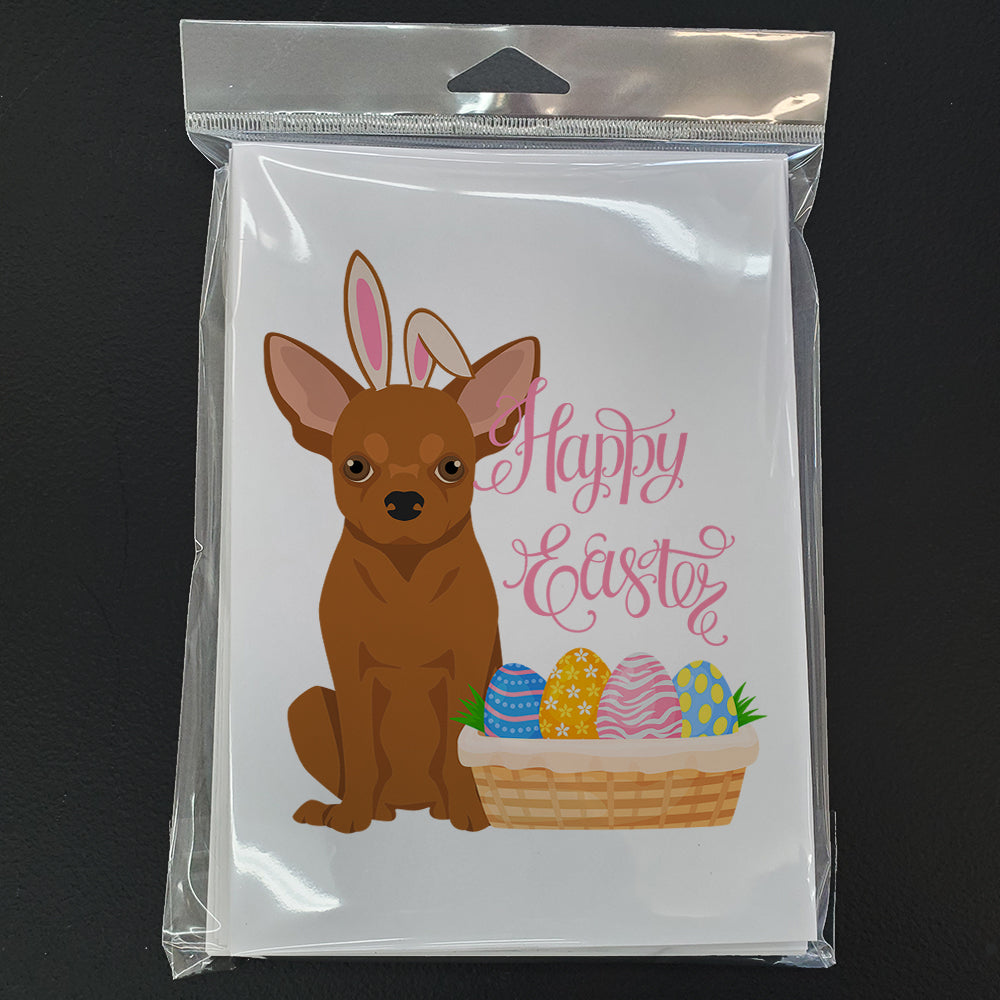 Red Chihuahua Easter Greeting Cards Pack of 8 Blank Cards with Envelopes Whimsical A7 Size 5x7