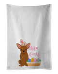 Red Chihuahua Easter Kitchen Towel Set of 2 White Dish Towels Decorative Bathroom Hand towel for Hand, Face, Hair, Yoga, Tea, Dishcloth, 19 X 28", White