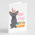 Blue Chihuahua Easter Greeting Cards Pack of 8 Blank Cards with Envelopes Whimsical A7 Size 5x7