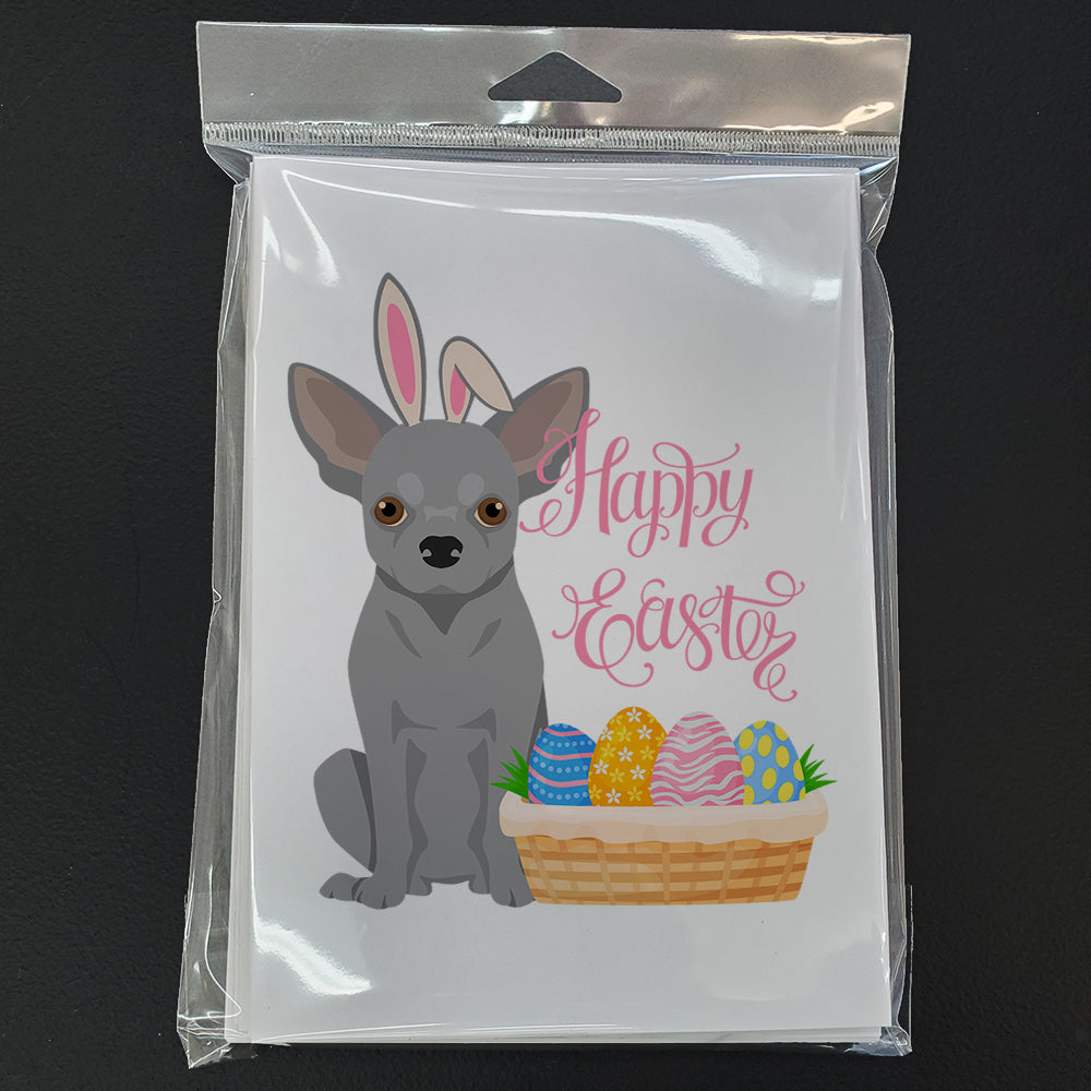 Silver Chihuahua Easter Greeting Cards Pack of 8 Blank Cards with Envelopes Whimsical A7 Size 5x7