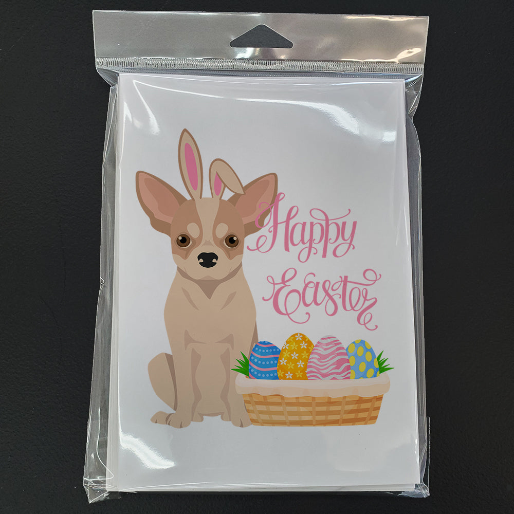 Fawn and White Chihuahua Easter Greeting Cards Pack of 8 Blank Cards with Envelopes Whimsical A7 Size 5x7