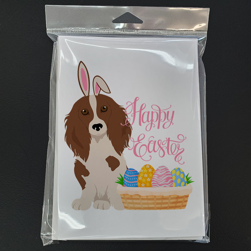 Longhair Red Pedbald Dachshund Easter Greeting Cards Pack of 8 Blank Cards with Envelopes Whimsical A7 Size 5x7