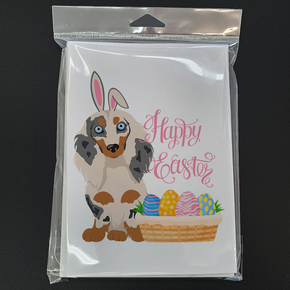 Longhair Cream Dapple Dachshund Easter Greeting Cards Pack of 8 Blank Cards with Envelopes Whimsical A7 Size 5x7