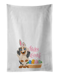 Longhair Cream Dapple Dachshund Easter Kitchen Towel Set of 2 White Dish Towels Decorative Bathroom Hand towel for Hand, Face, Hair, Yoga, Tea, Dishcloth, 19 X 28", White