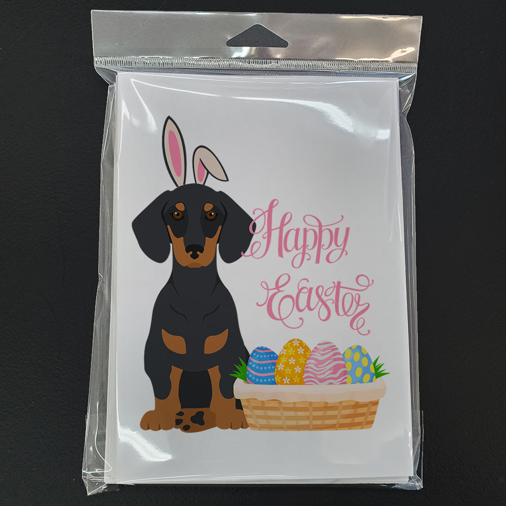 Black and Tan Dachshund Easter Greeting Cards Pack of 8 Blank Cards with Envelopes Whimsical A7 Size 5x7