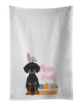 Black and Tan Dachshund Easter Kitchen Towel Set of 2 White Dish Towels Decorative Bathroom Hand towel for Hand, Face, Hair, Yoga, Tea, Dishcloth, 19 X 28", White