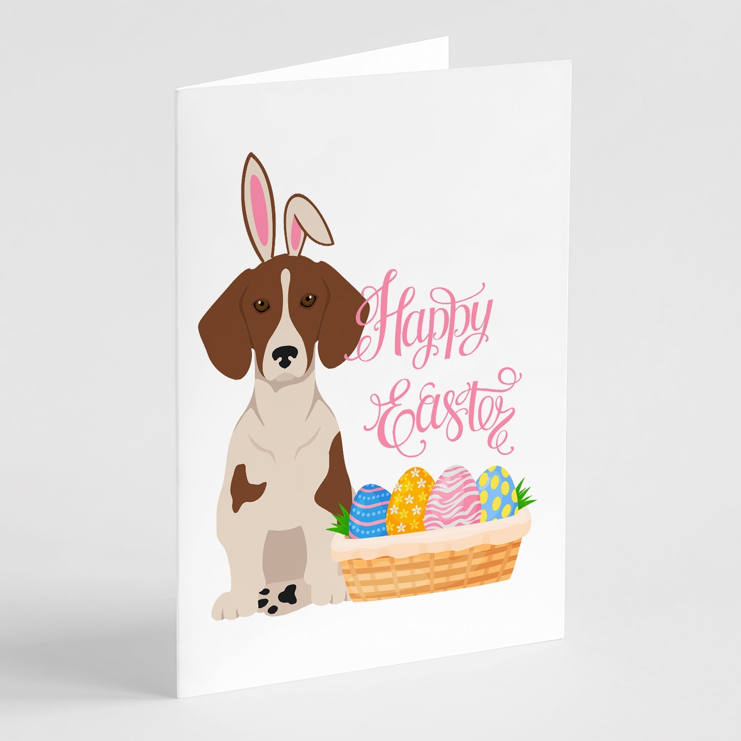 Red Piebald Dachshund Easter Greeting Cards Pack of 8 Blank Cards with Envelopes Whimsical A7 Size 5x7