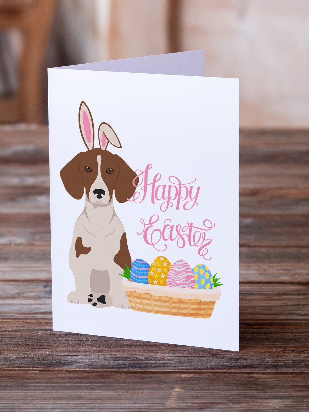 Red Piebald Dachshund Easter Greeting Cards Pack of 8 Blank Cards with Envelopes Whimsical A7 Size 5x7
