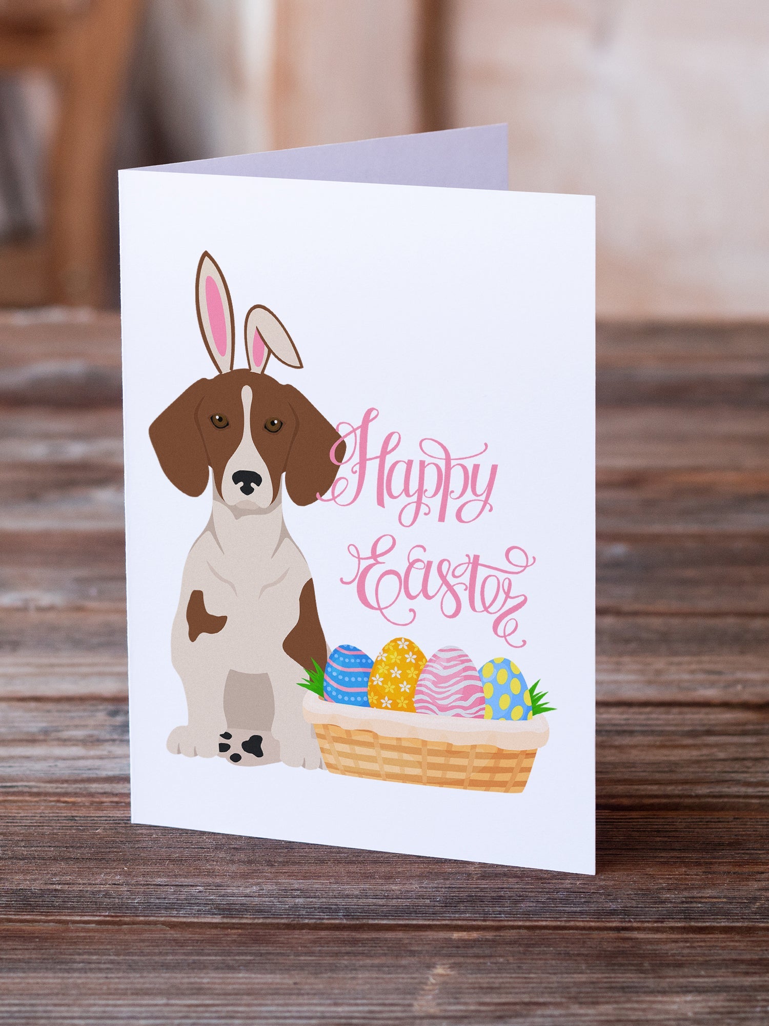 Red Piebald Dachshund Easter Greeting Cards Pack of 8 Blank Cards with Envelopes Whimsical A7 Size 5x7