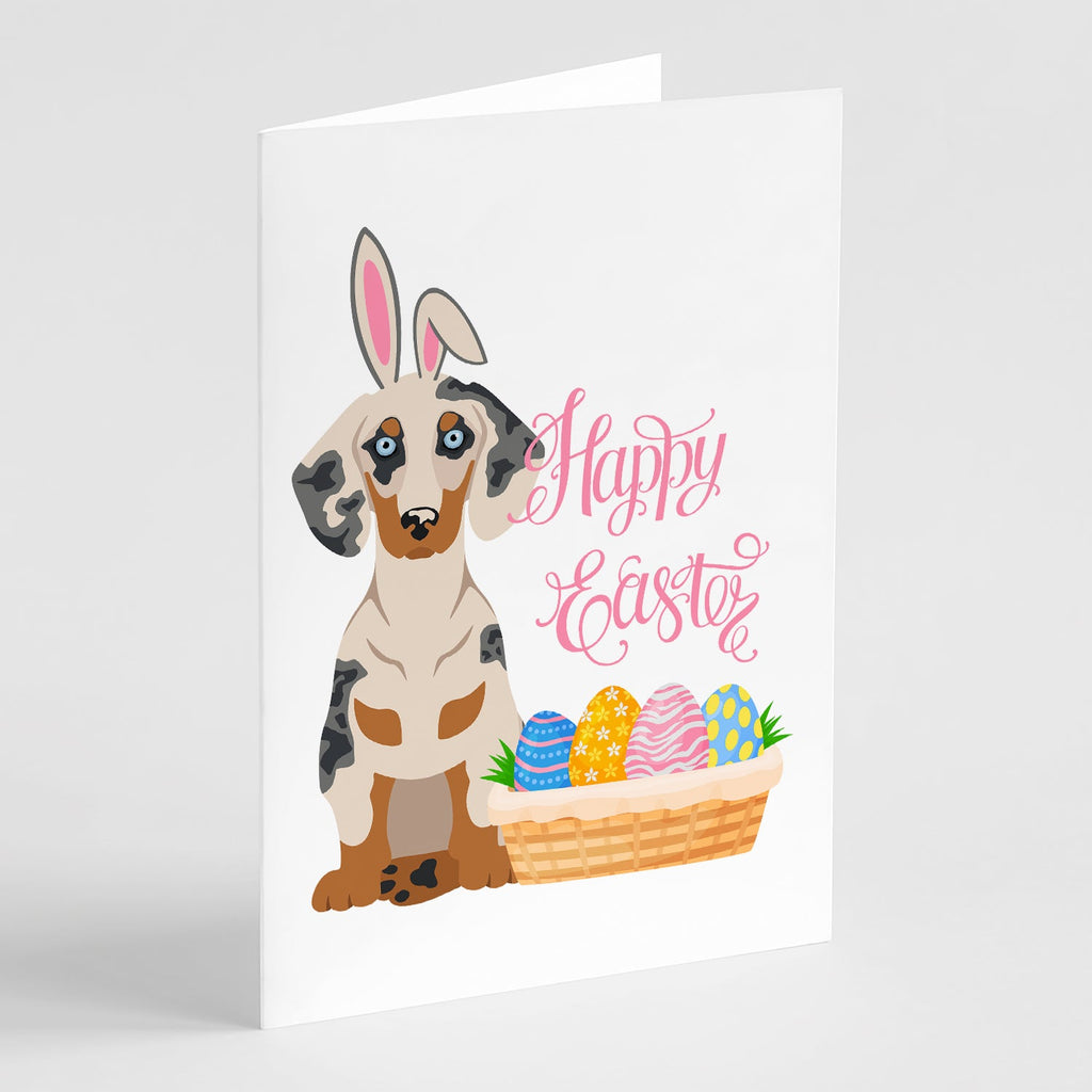 Cream Dapple Dachshund Easter Greeting Cards Pack of 8 Blank Cards with Envelopes Whimsical A7 Size 5x7
