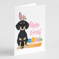 Black and Cream Dachshund Easter Greeting Cards Pack of 8 Blank Cards with Envelopes Whimsical A7 Size 5x7