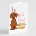 Red Dachshund Easter Greeting Cards Pack of 8 Blank Cards with Envelopes Whimsical A7 Size 5x7