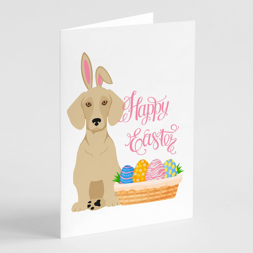 Cream Dachshund Easter Greeting Cards Pack of 8 Blank Cards with Envelopes Whimsical A7 Size 5x7