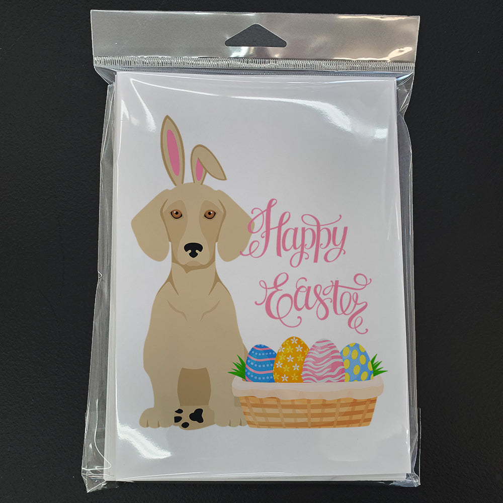 Cream Dachshund Easter Greeting Cards Pack of 8 Blank Cards with Envelopes Whimsical A7 Size 5x7